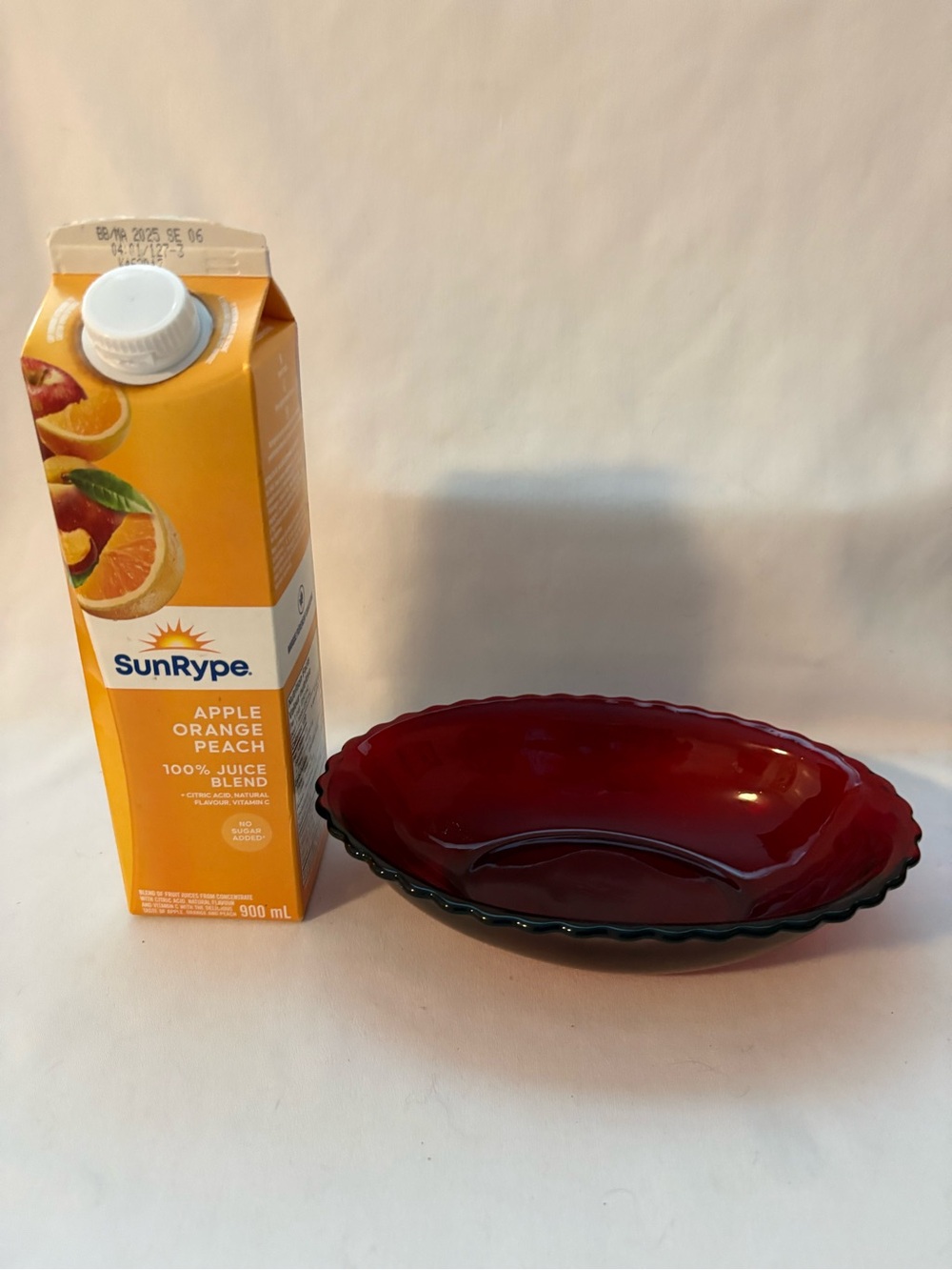 Anchor Hocking red oval vegetable serving bowl